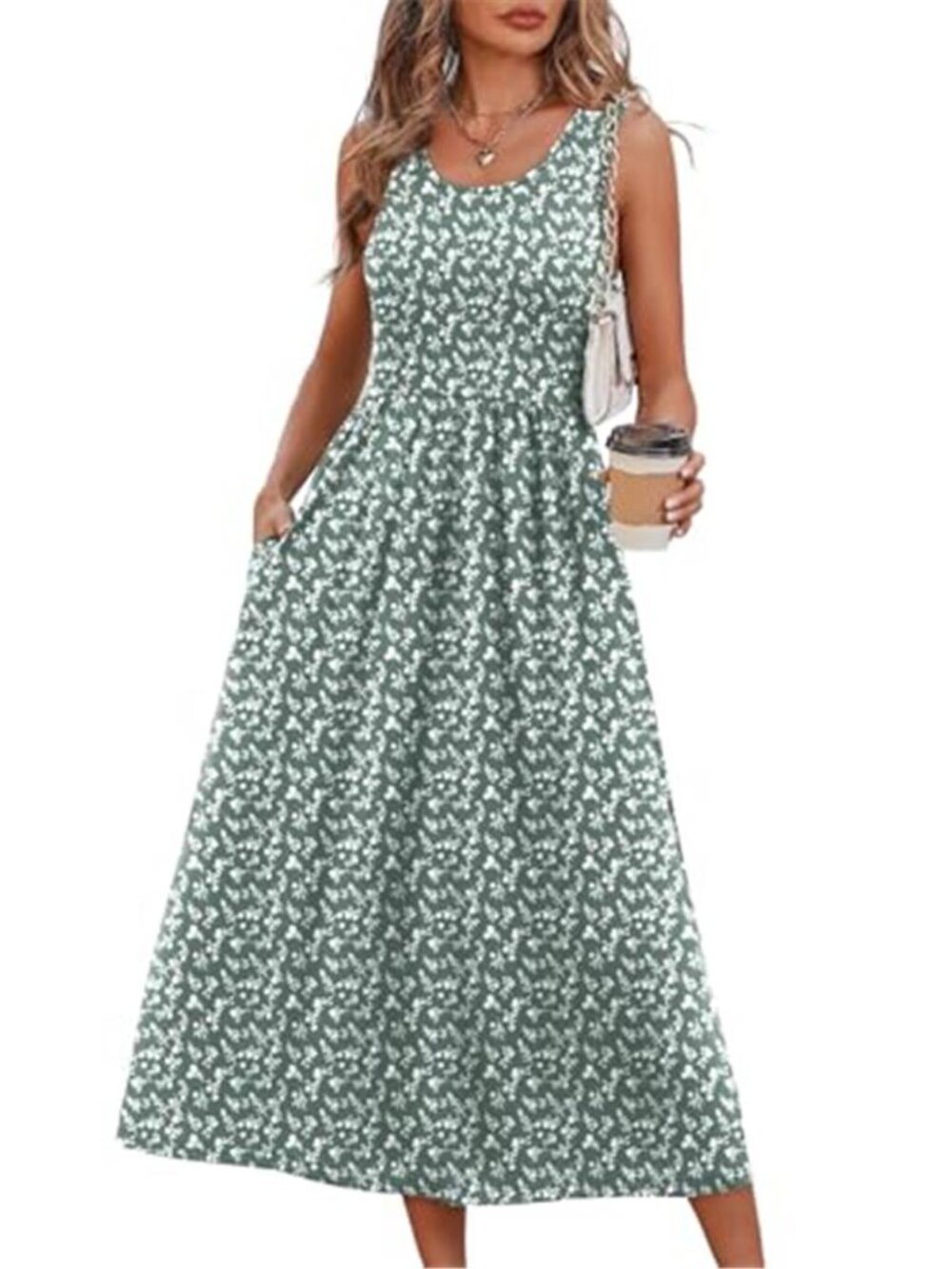 Summer Dresses for Women Flowy Casual Midi Dress Beach Vacation